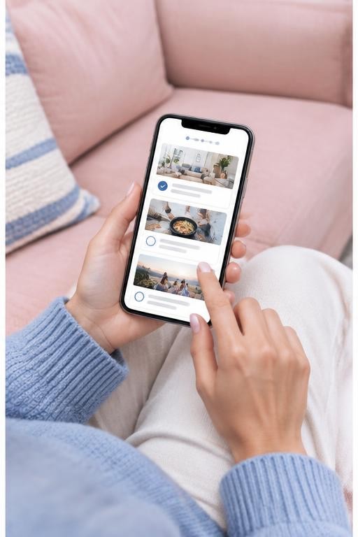 Taking the roommate lifestyle quiz on a phone